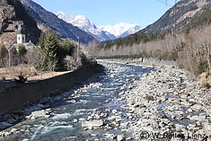 Winterwasser der Isel in Huben - Anfang März 2011